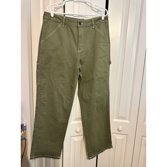 So High Rise Carpenter Jeans Dad Pants - Green - size 17‎ / 33 NEW - Picture 4 of 8